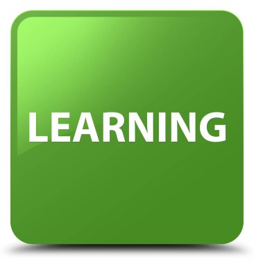 Öğrenme yumuşak yeşil kare düğme