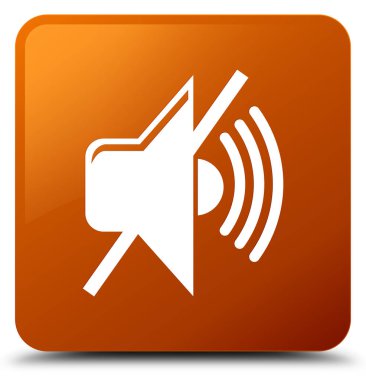 Sessiz ses simgesi kahverengi kare düğmesi