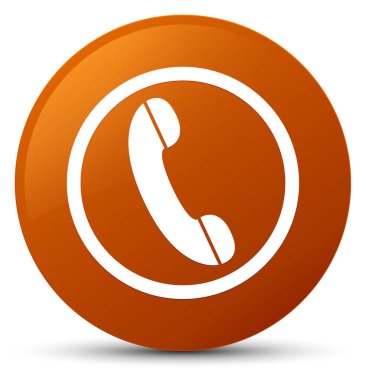 Telefon simgesini kahverengi yuvarlak düğmesi