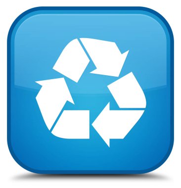 Kutsal kişilerin resmi özel camgöbeği mavi kare düğme geri dönüşüm