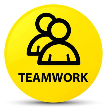 Ekip çalışması (grup simgesi) sarı yuvarlak düğmesi