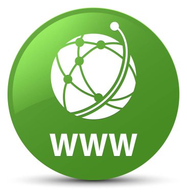 Www (küresel ağ simgesini) yumuşak yeşil yuvarlak düğmesi