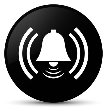 Alarm simgesi siyah yuvarlak düğmesi