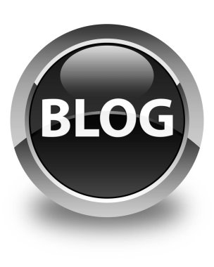 Blog parlak siyah yuvarlak düğme