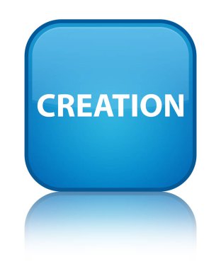 Oluşturma özel camgöbeği mavi kare düğme