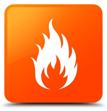 Yangın simgesi turuncu kare düğme