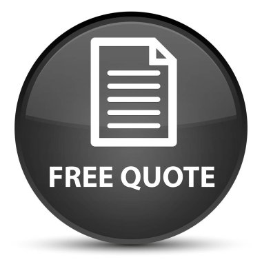 Ücretsiz fiyat teklifi (sayfa simgesi) özel siyah yuvarlak düğmesi