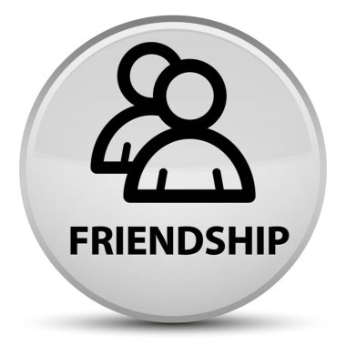 Dostluk (grup simgesi) özel beyaz yuvarlak düğmesi