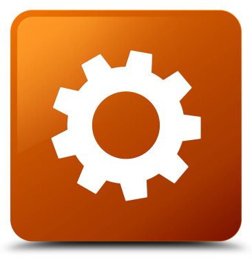 İşlem simgesi kahverengi kare düğme