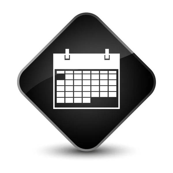 Kalendarz ikona przycisku elegancki czarny diament — Zdjęcie stockowe