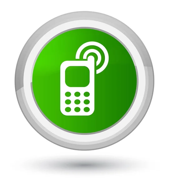 Mobil zvoní prvotní zelené kulaté tlačítko — Stock fotografie