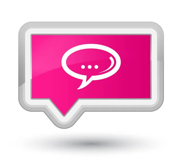 Knoop van de voornaamste roze banner van het pictogram van de chat — Stockfoto