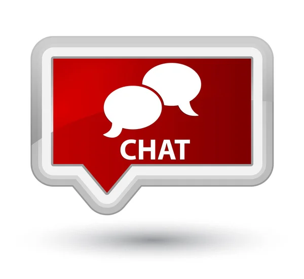 Chat prime red banner button — Stock Photo, Image