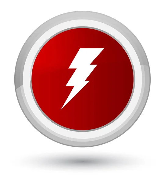 Ícone de eletricidade botão redondo vermelho principal — Fotografia de Stock