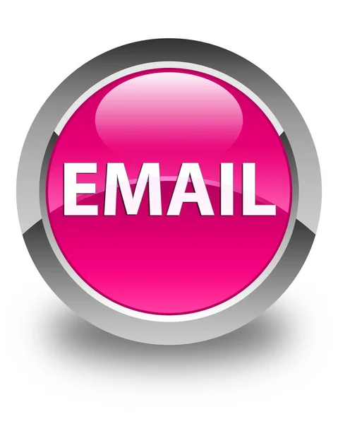 E-mailben fényes rózsaszín kerek gomb — Stock Fotó