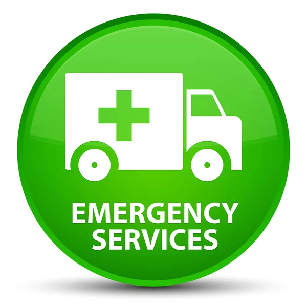 Servicios de emergencia botón redondo verde especial — Foto de Stock
