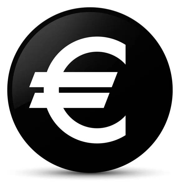 Euro sign icon black round button — Stock Photo, Image