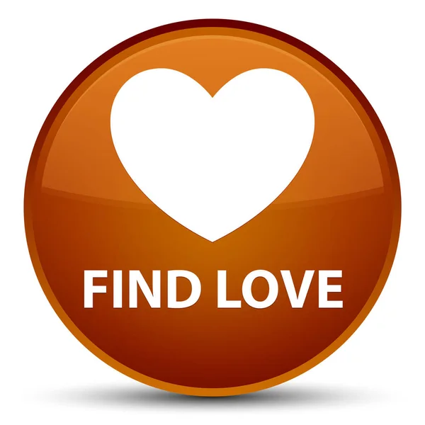 Encontrar o amor botão redondo marrom especial — Fotografia de Stock