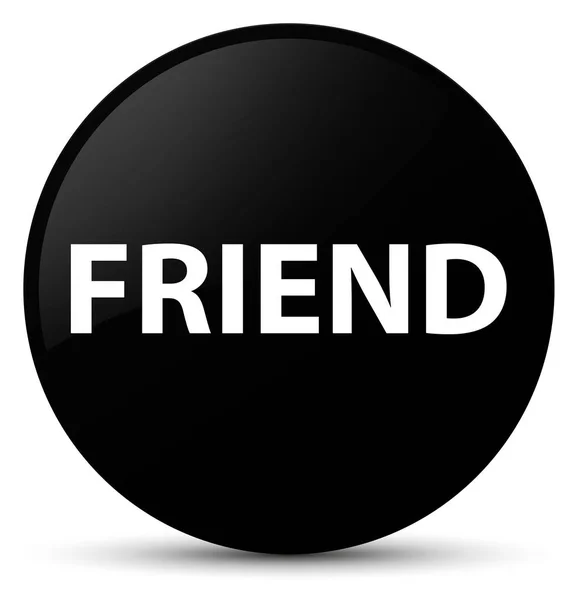 Friend black round button — Stock Photo, Image