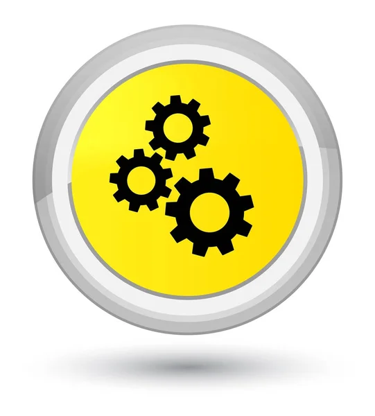 Redskap ikonen prime gula runda knappen — Stockfoto