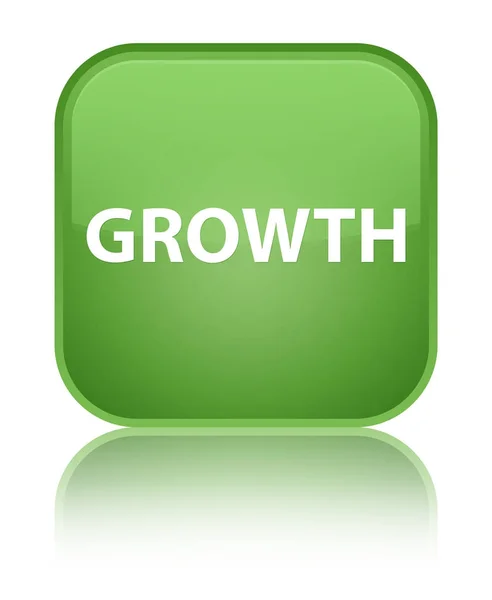 Speciální měkké zelené čtvercové tlačítko růstu — Stock fotografie