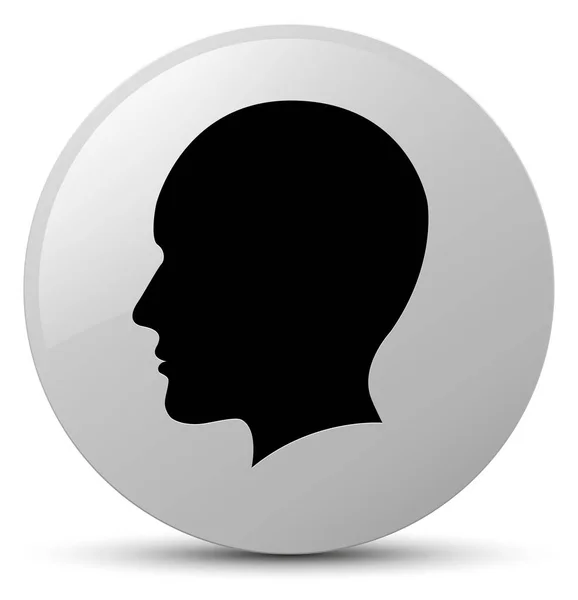 Head men face icon white round button — Stock Photo, Image