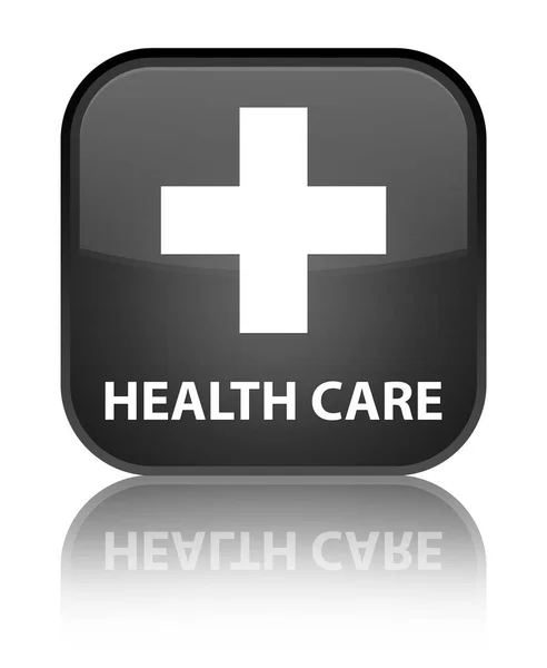 Health care (plus sign) special black square button — Stock Photo, Image