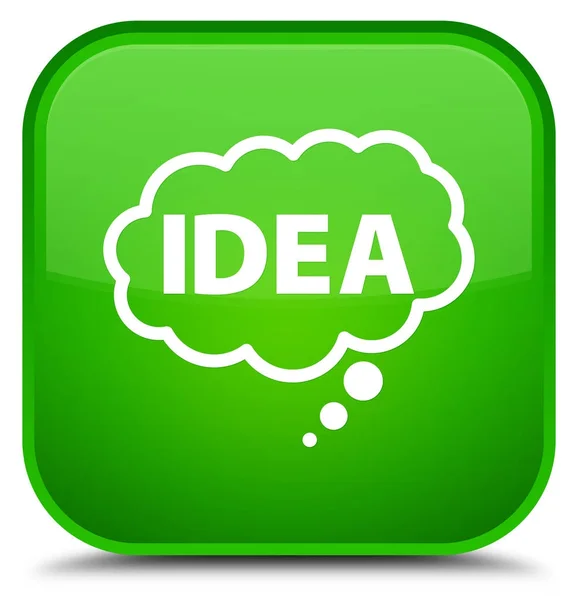 Idee zeepbel speciale groene vierkante knoop van het pictogram — Stockfoto