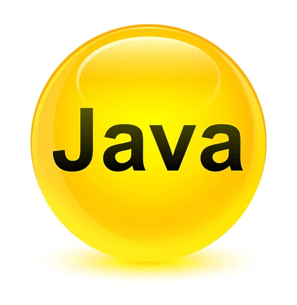 Java glassy yellow round button — Stock Photo, Image
