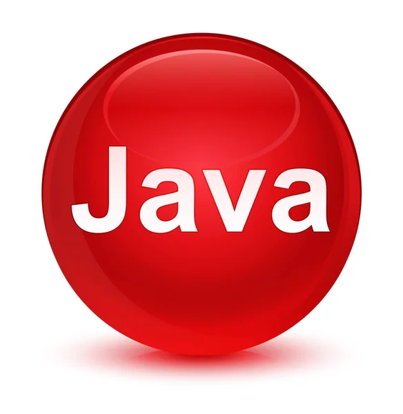 Java glassy red round button — Stock Photo, Image