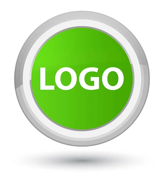 로고 주요 부드러운 녹색 라운드 버튼 — 스톡 사진
