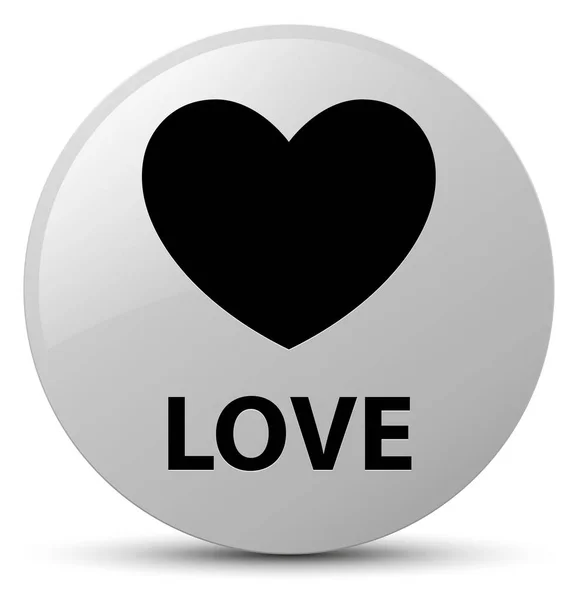 Love white round button — Stock Photo, Image