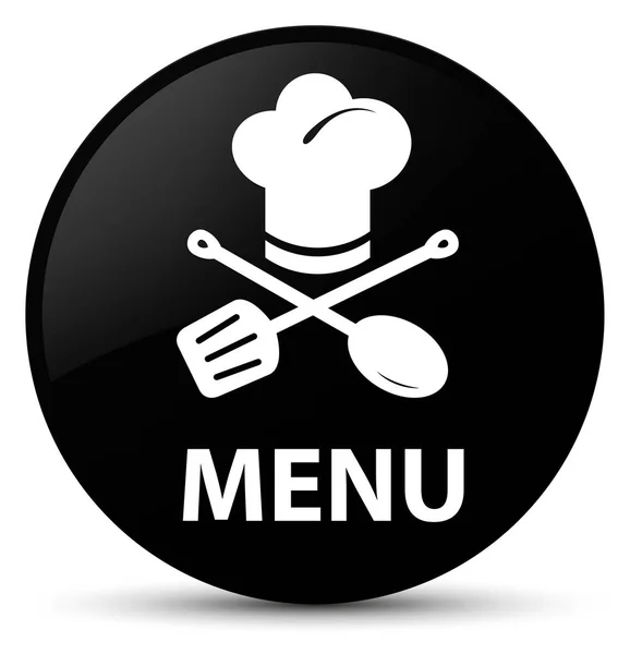 Menü (Restaurant-Symbol) schwarzer runder Knopf — Stockfoto