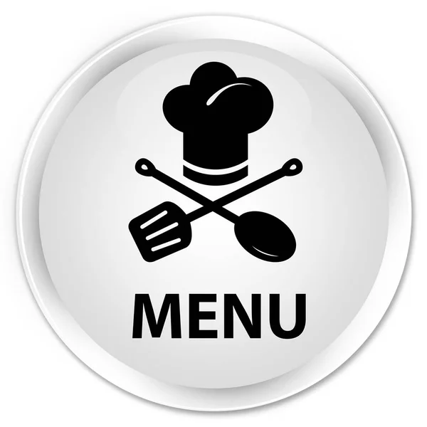 Menu (restaurant pictogram) premium witte ronde knop — Stockfoto