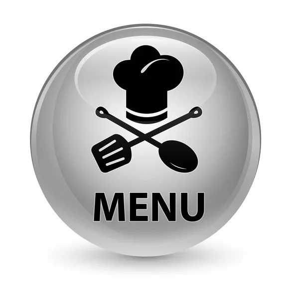 Menü (Restaurant-Symbol) glasig weißer runder Knopf — Stockfoto