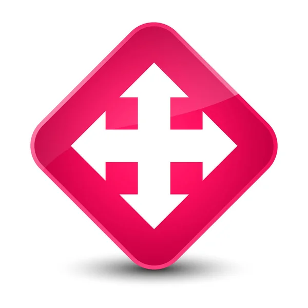 Move icon elegant pink diamond button — Stock Photo, Image