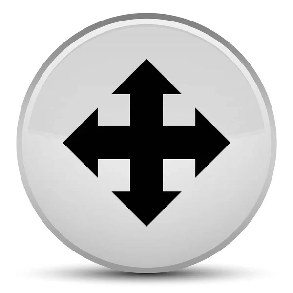 Mover ícone botão redondo branco especial — Fotografia de Stock