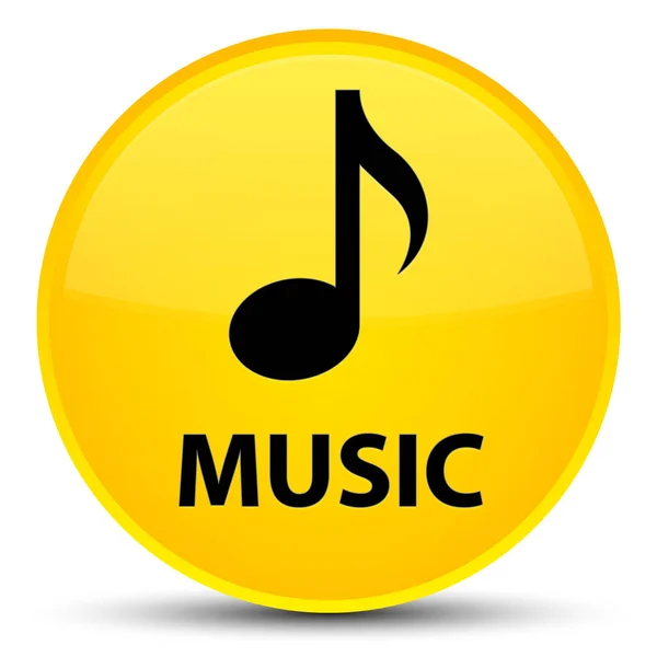Musica speciale giallo pulsante rotondo — Foto Stock