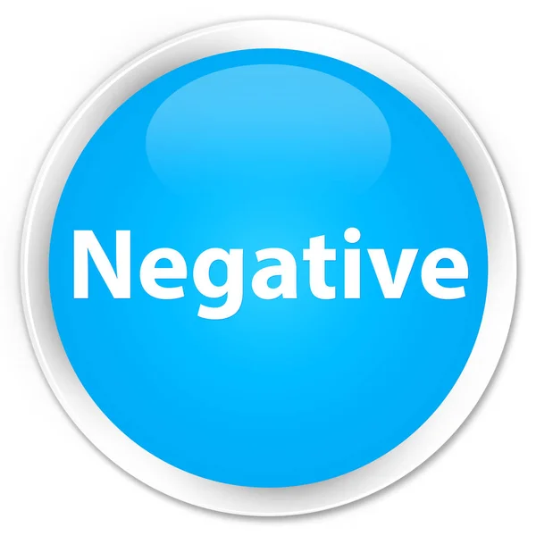 Botón redondo azul cian premium negativo — Foto de Stock
