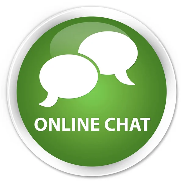 Online chat-sessie premie zachte groene, ronde knop — Stockfoto