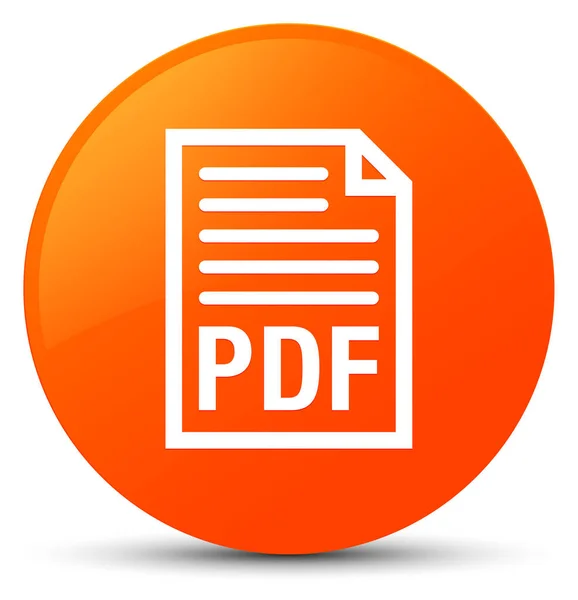 Pulsante rotondo arancione icona documento PDF — Foto Stock