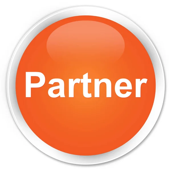 Partner Premium orangener runder Knopf — Stockfoto