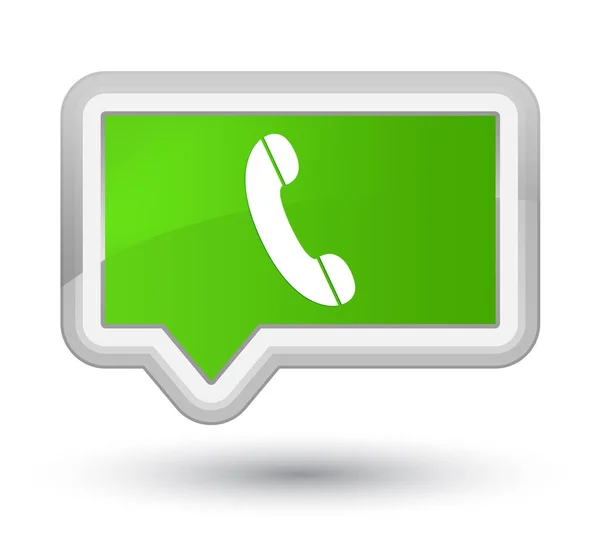 Telefon ikona prime miękkie transparent zielony przycisk — Zdjęcie stockowe