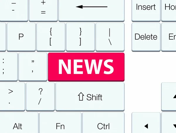 News pink keyboard button — Stock Photo, Image