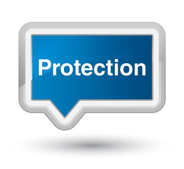 Ochrona prime transparent niebieski przycisk — Zdjęcie stockowe