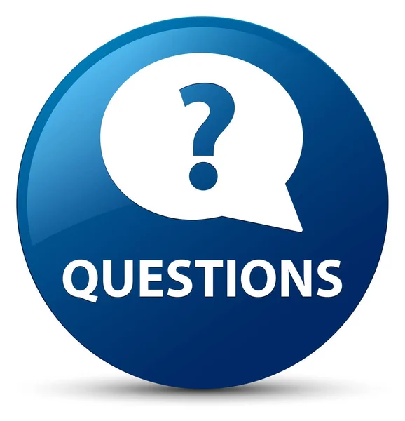 Questions (bubble icon) blue round button — Stock Photo, Image