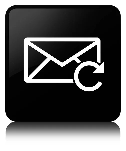 Кнопка обновления значка электронной почты черного квадрата — стоковое фото