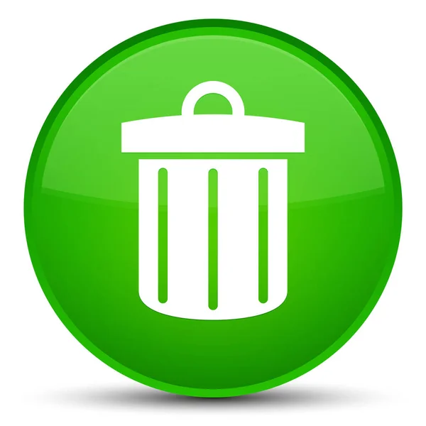 Recycle bin icon special green round button — Stock Photo, Image