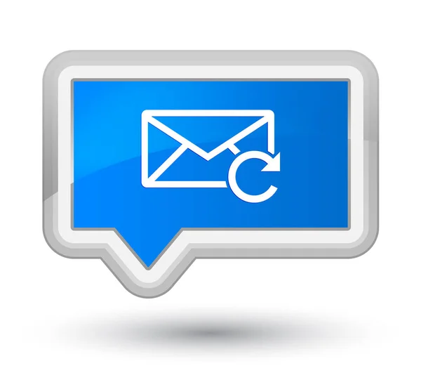 Aggiorna l'icona e-mail primo cyan pulsante banner blu — Foto Stock