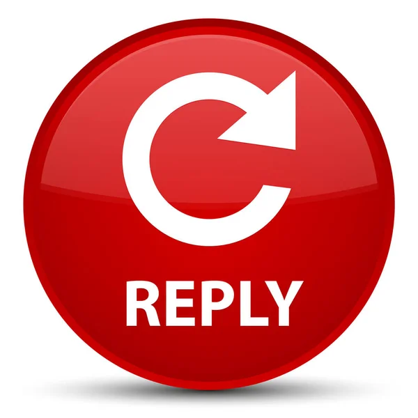 Reply (rotate arrow icon) special red round button — Stock Photo, Image